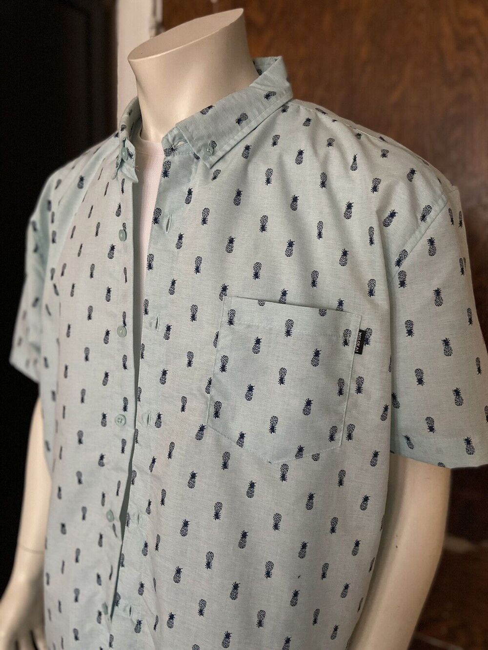 MOLOKAI SURF CO. Pineapple Hawaiian Shirt sz XXL